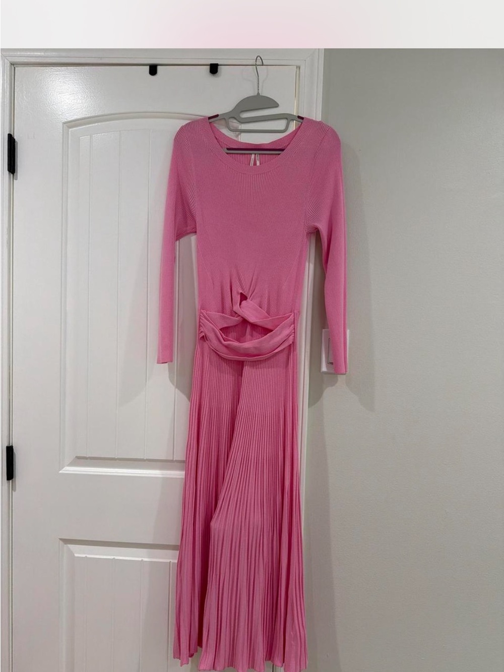 Anthropologie Bubblegum Pink Ribbed V-Neck Sweater